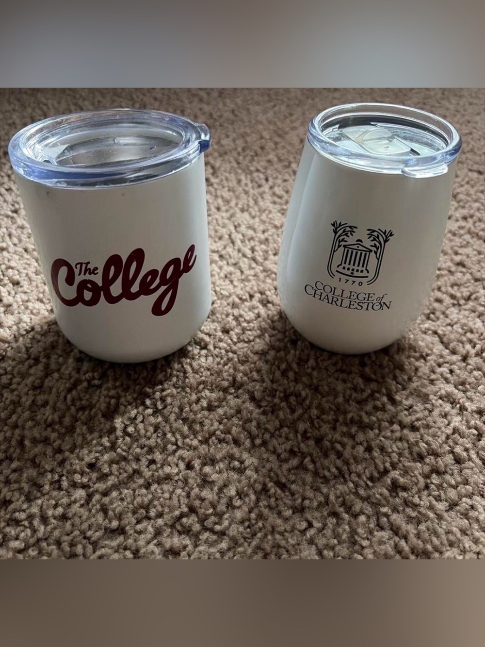 College of Charleston White Insulated Tumblers - Set of 2